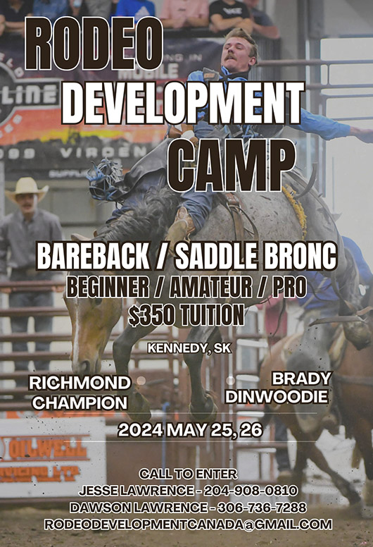 BAREBACK&ndash;SADDLE BRONC RODEO DEVELOPMENT CAMP
- with Richmond Champion & Brady Dinwoodie