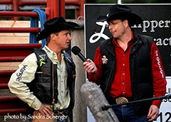 Tim Ellis interviews Rod Hay - photo by Sandra Scherger