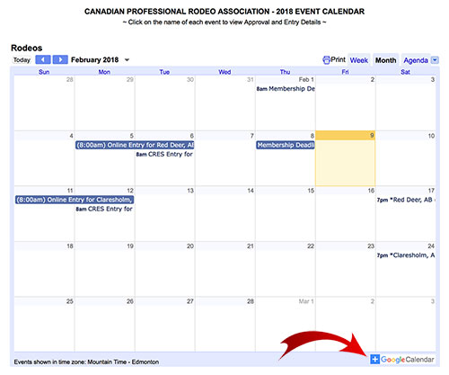 CPRA Event Calendar
